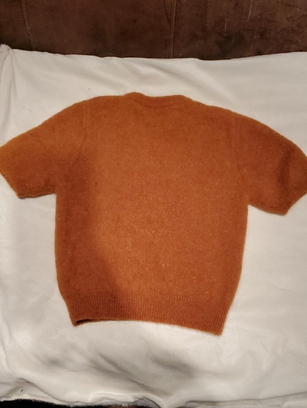 zara women's ss crewneck mohair-blend sweater rust color size medium - Picture 6 of 10